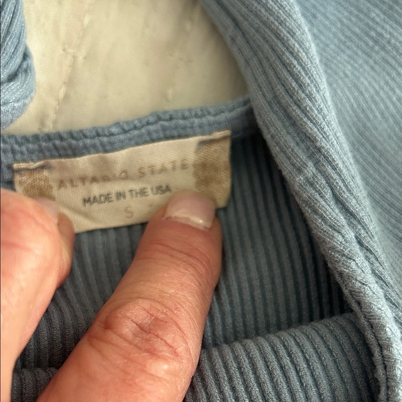 Altar'd State Blue Ribbed Bodysuit - Picture 2 of 3